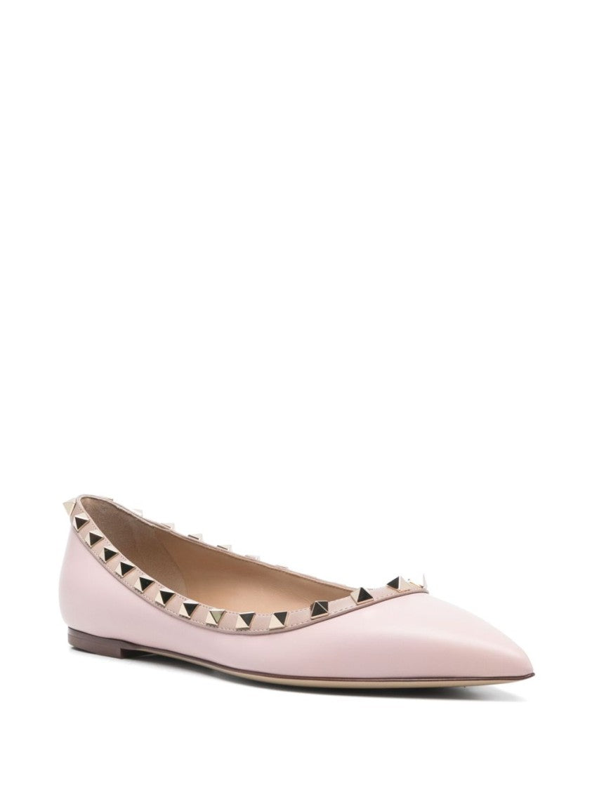 Valentino Garavani Pointed Toe Flats With Metallic Stud Accents