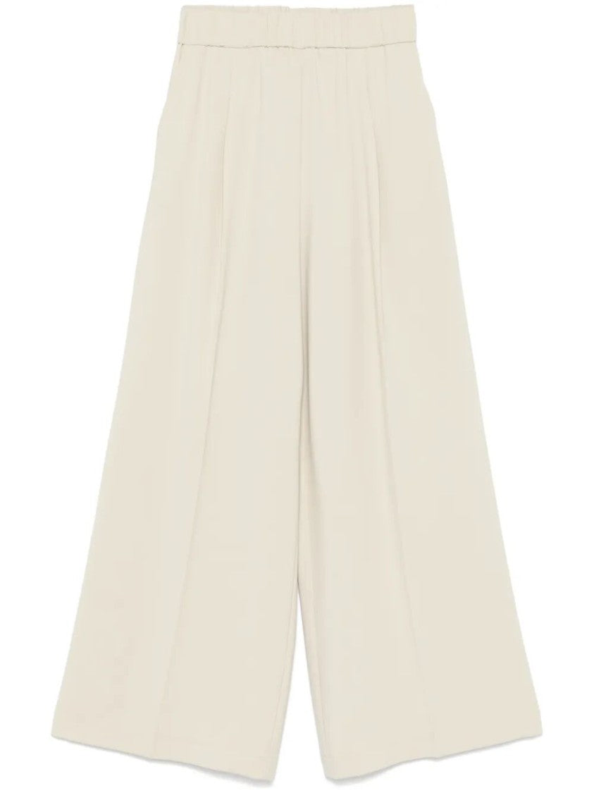 Patrizia Pepe High-Waisted Wide-Leg Pants With Pleated Front