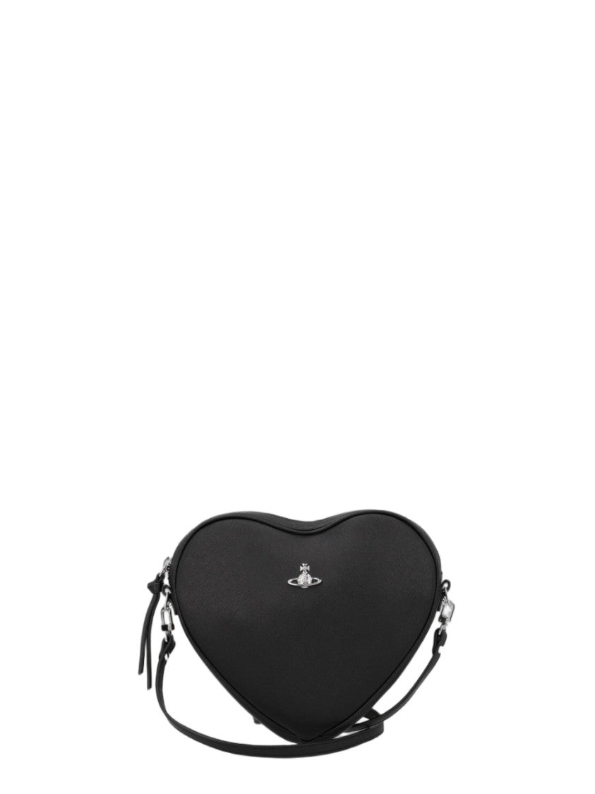 Vivienne Westwood Black Heart-Shaped Polyurethane-Blend Crossbody Bag