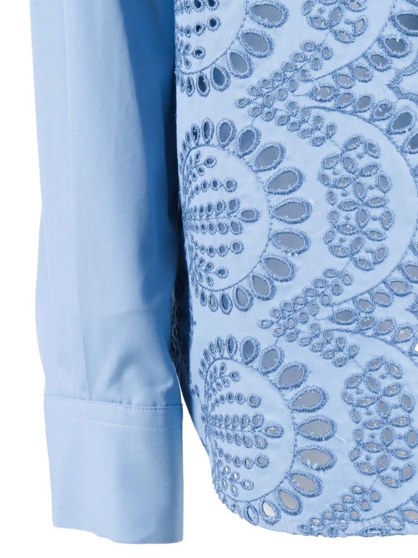 P.A.R.O.S.H. Lace Embroidery Pointed Casual Shirt