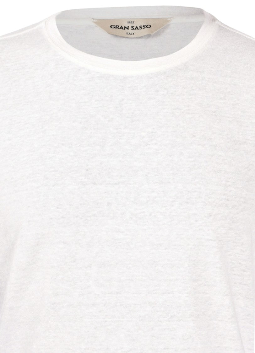Gran Sasso Linen Crewneck Short Sleeve T Shirt