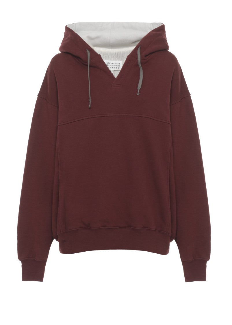 Maison Margiela Red Cotton Kangaroo Hoodie