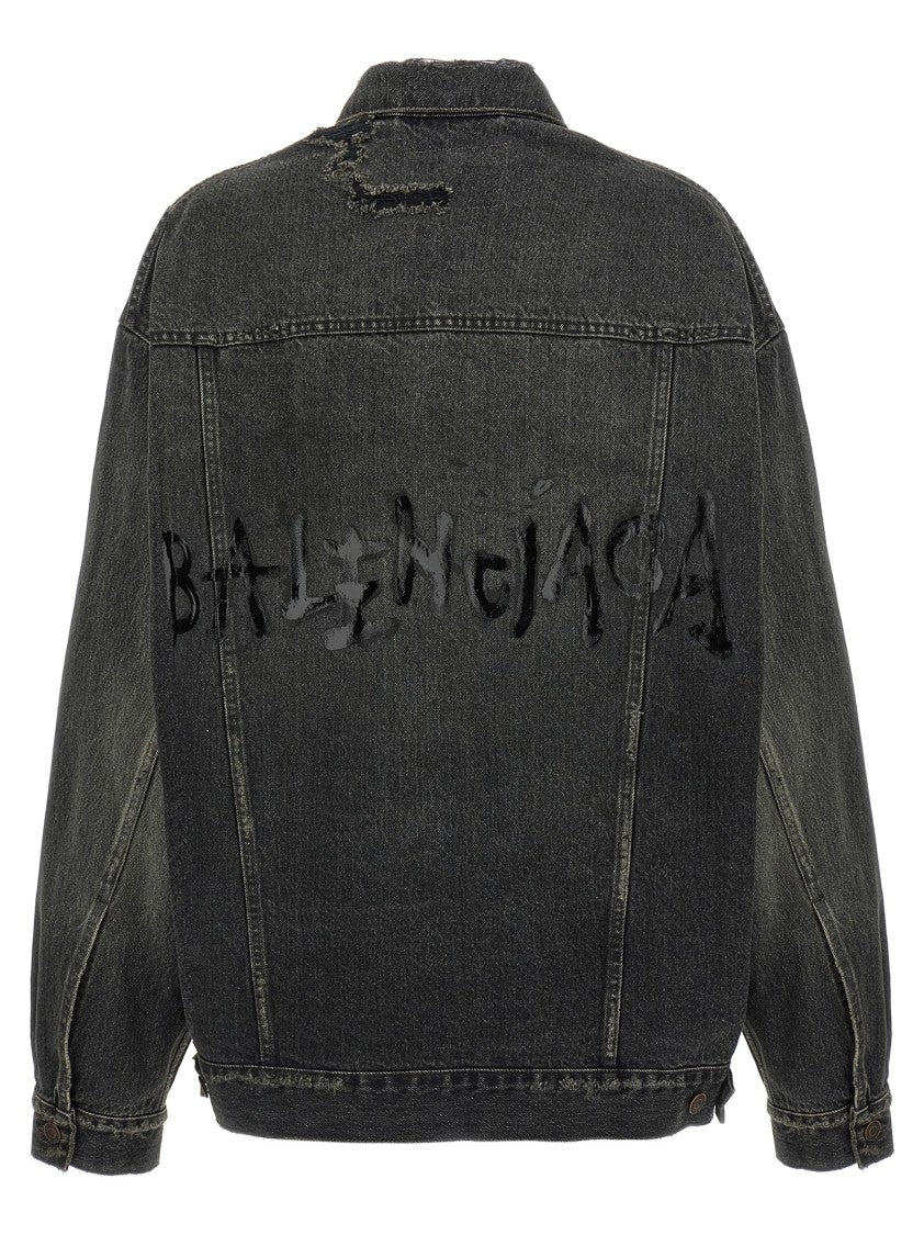 Balenciaga Denim Jacket With Used Effect