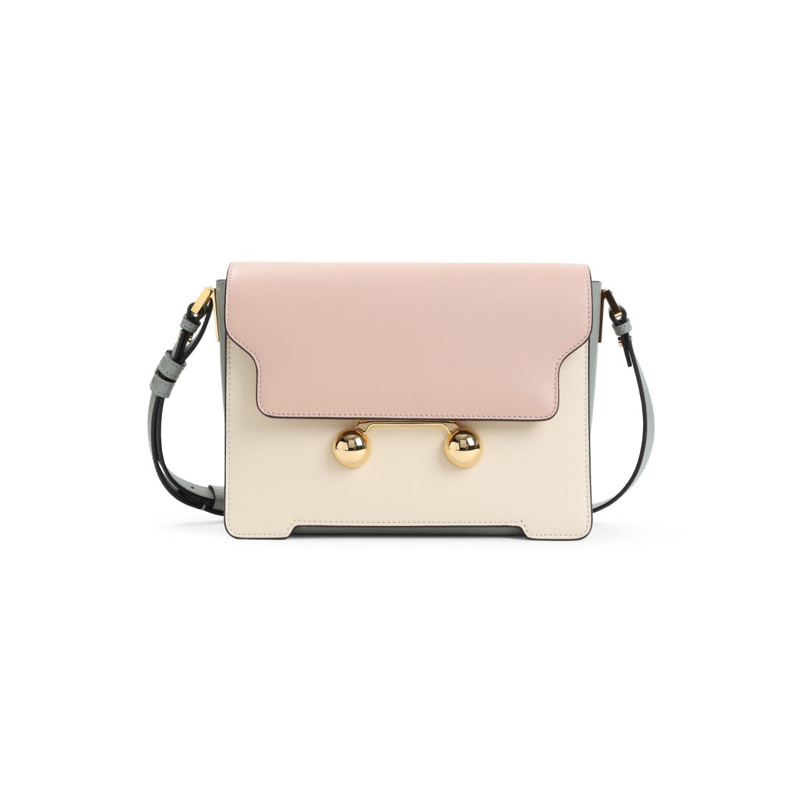 Marni Trunkaroo Medium Beige And Pink Leather Shoulder Bag