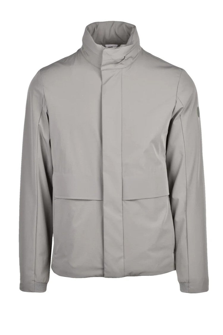 People Of Shibuya Technical Grey Coat With High Collar