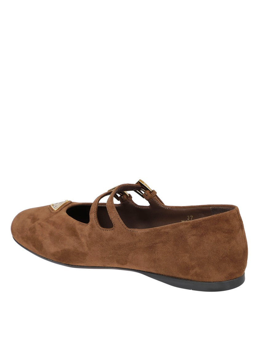 Prada Suede Mary Jane Flats