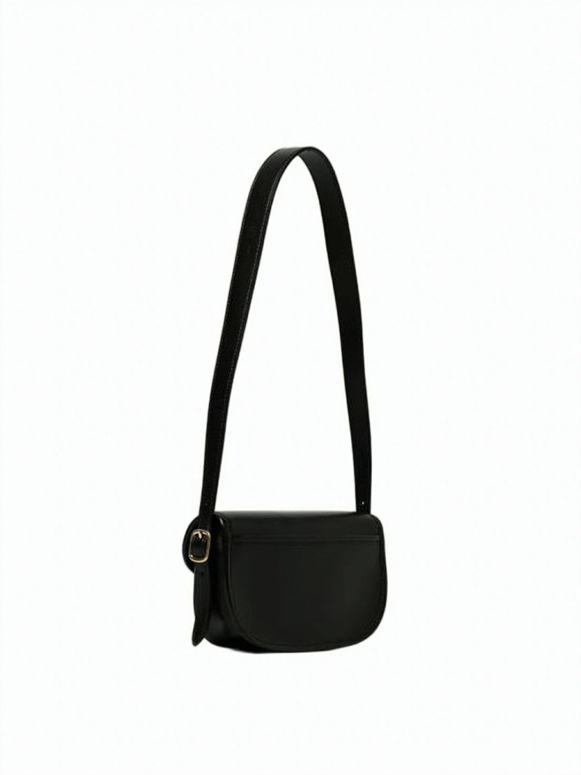 Bally Black Smooth Calf Leather Flap Crossbody Bag