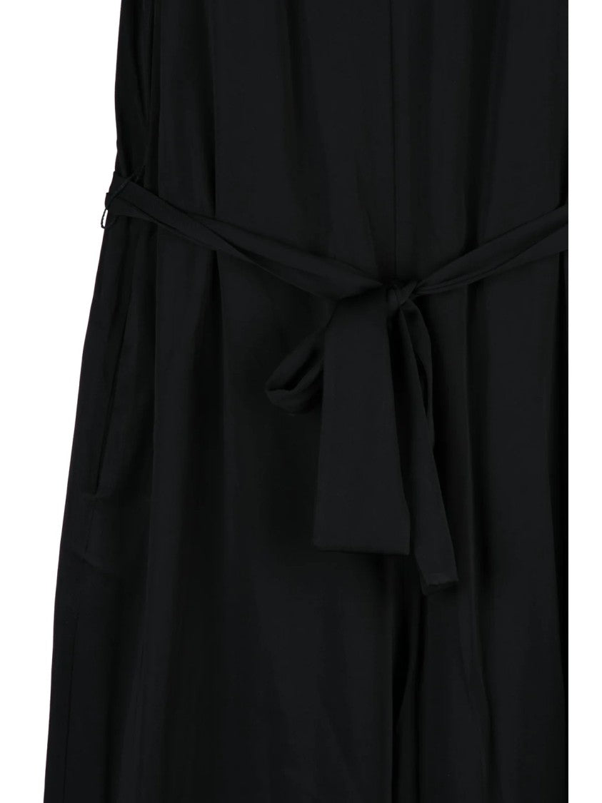 Armani Exchange Black Viscose Wide-Leg Jumpsuit