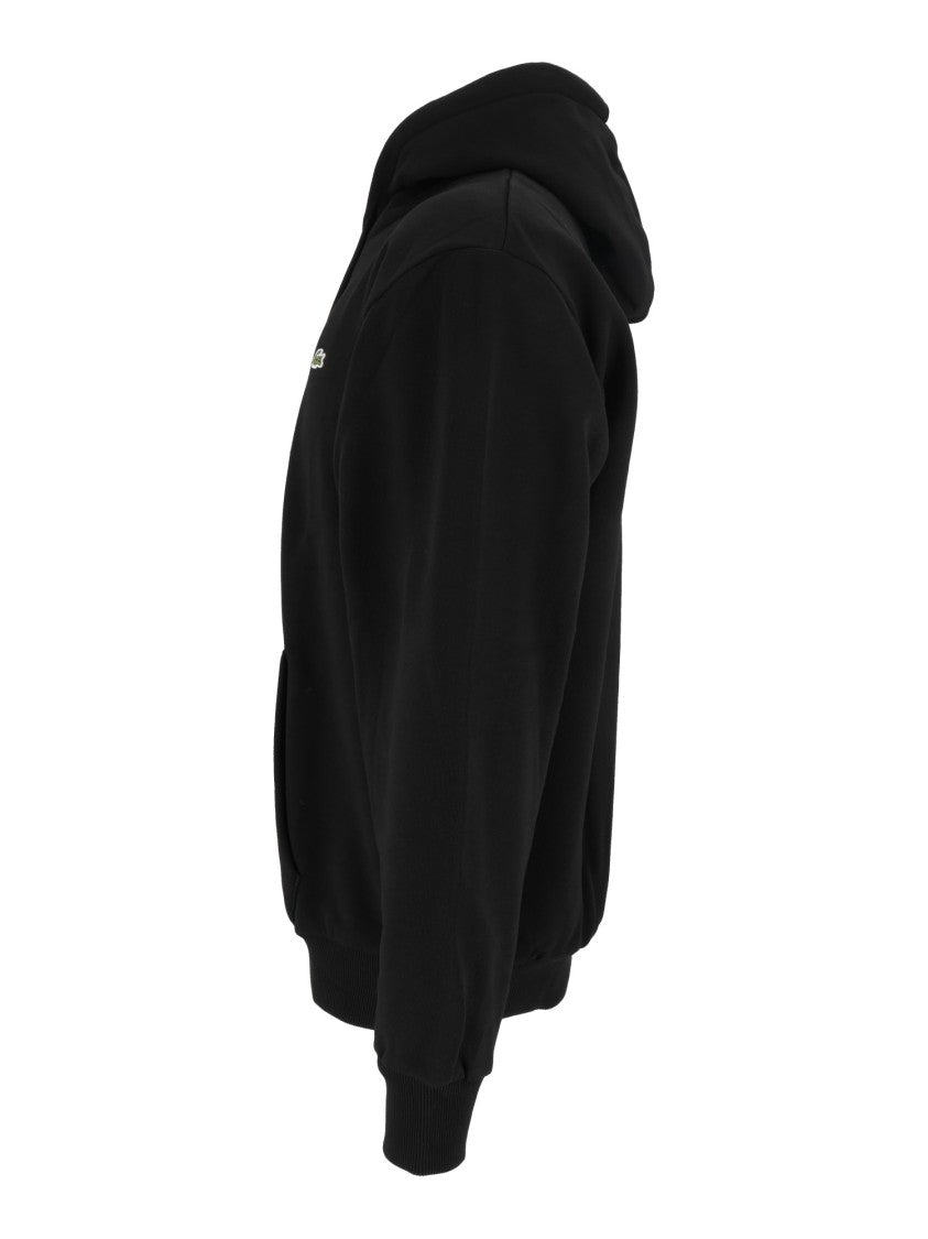 Lacoste Black Embroidered Drawstring Sweatshirt