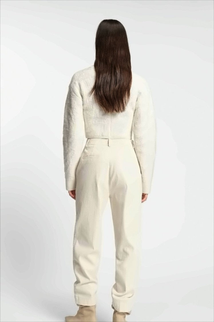 Boss Textured Jacquard Knit Cropped Sweater