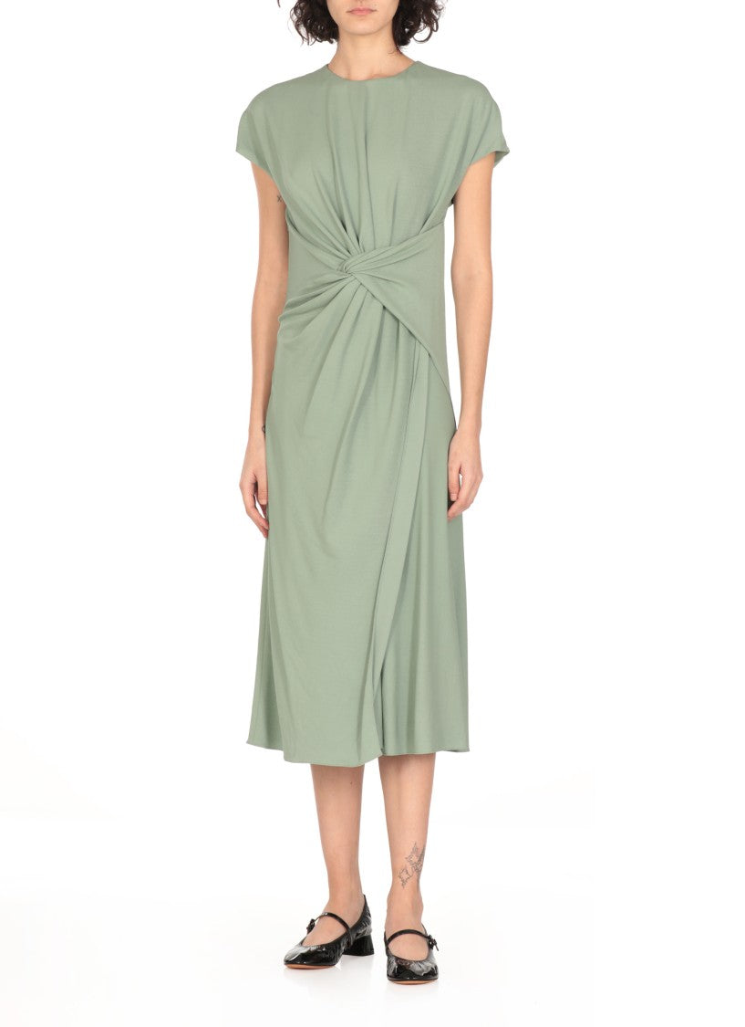 Lanvin Green Robe Viscose Midi Dress