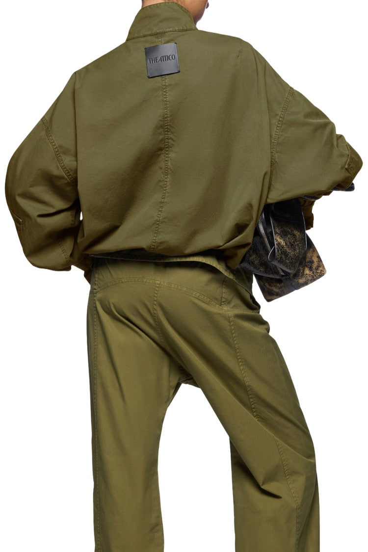 The Attico Boxy Olive Green Utility Jacket