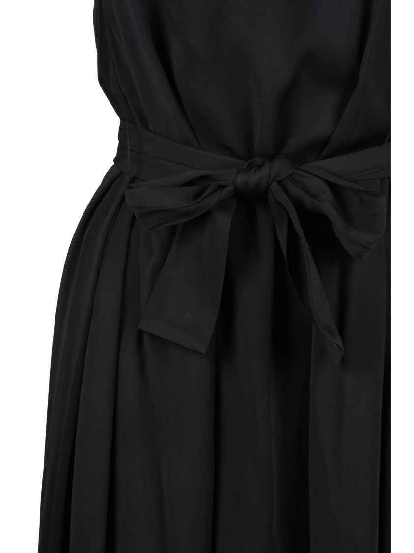 Armani Exchange Black Viscose Ruffled One-Shoulder Dress