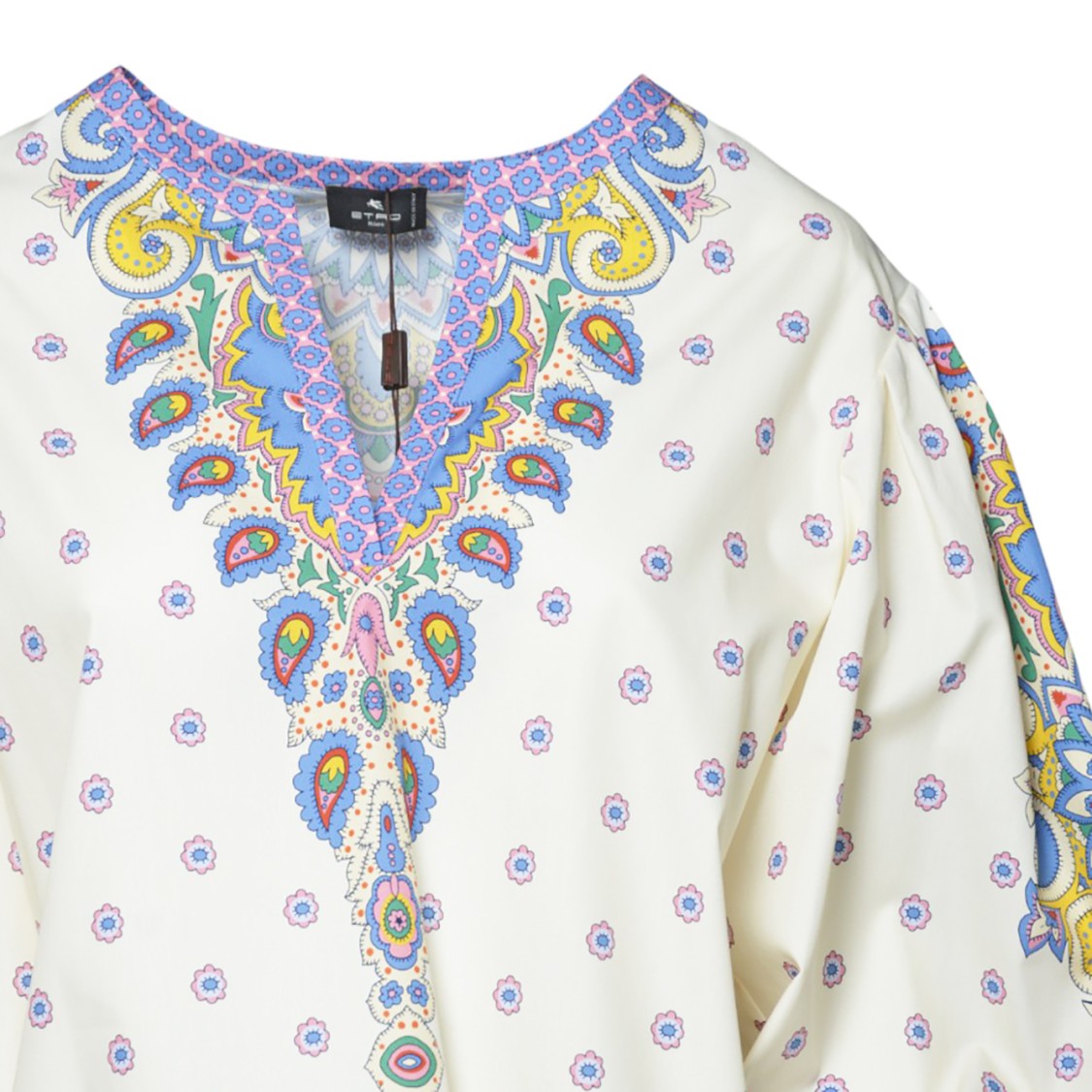 Etro Multicolored Cotton Blouse Medallion Print
