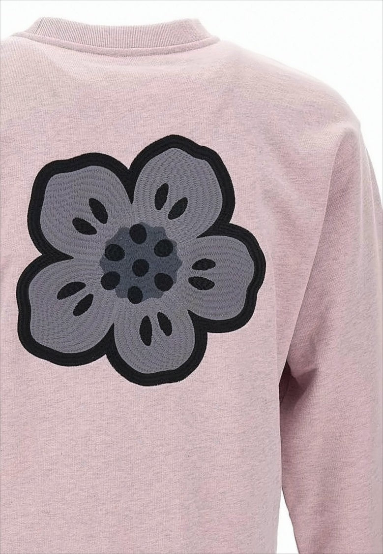 Kenzo Light Pink Long-Sleeve Sweatshirt With Embroidered Logo And Graphic Design