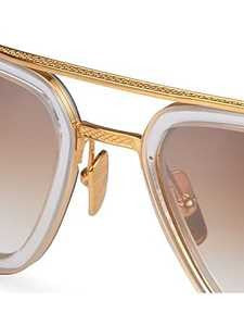 Dita Gradient Brown Sunglasses With Gold Detailing And Square Frame