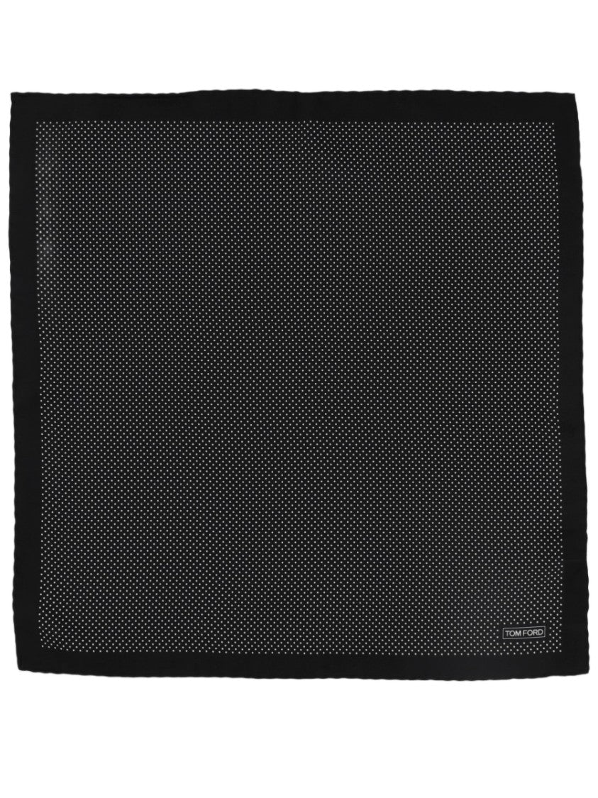 Tom Ford Tone-On-Tone Border Dotted Silk Pocket Square
