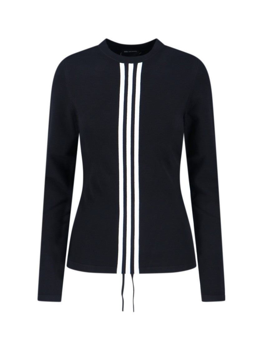 Y-3 Contrasting Striped Long-Sleeve Top With Drawstring Hem