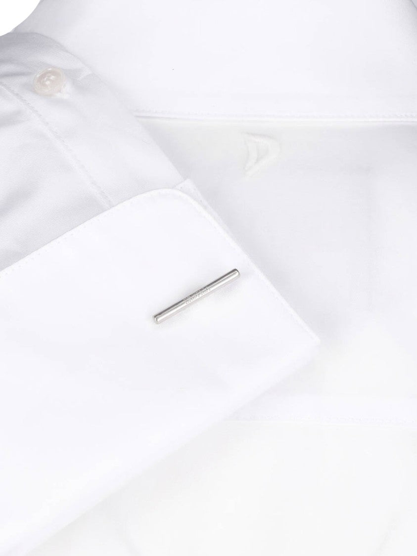 Dondup White Chiffon Hidden Button Shirt