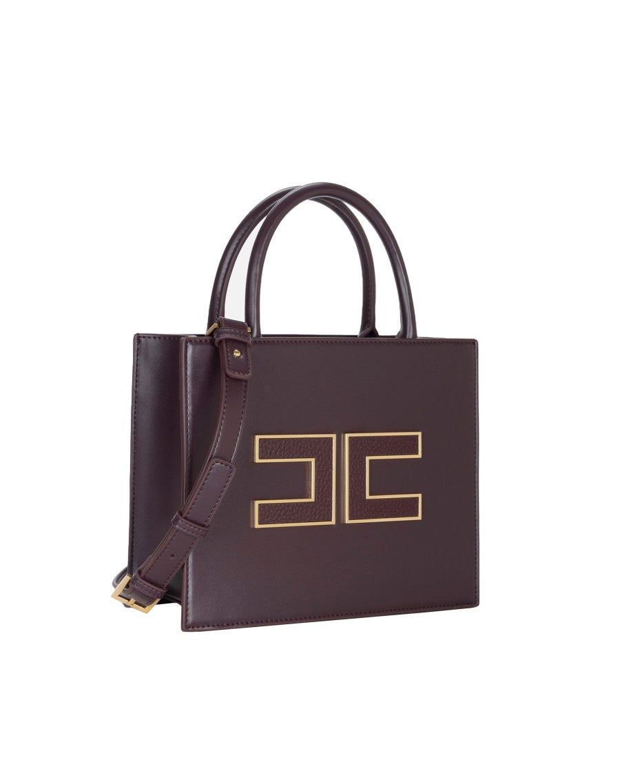 Elisabetta Franchi Structured Tote Bag With Dual Handles And Gold-Tone Logo