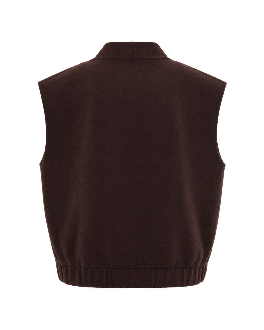 Sessùn Espresso Helspark Velvety Wool-Blend Gilet
