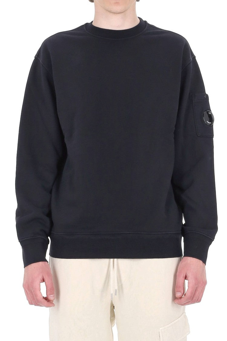 C.P. Company Blue Diagonal Cotton Crewneck Sweatshirt