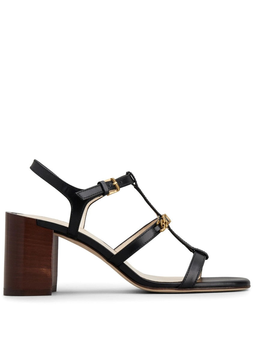 Tod's Elegant Black Leather Sandals