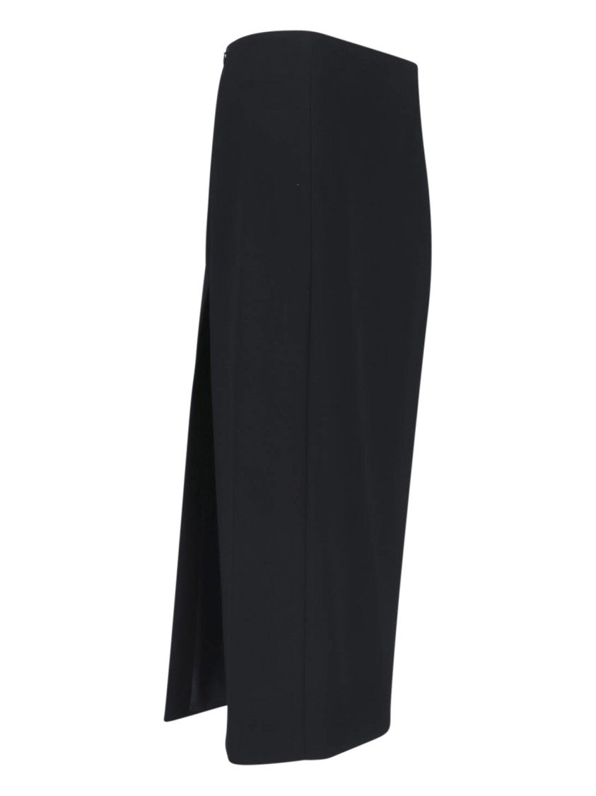 Khaite Black Lyle Side Slit Maxi Skirt