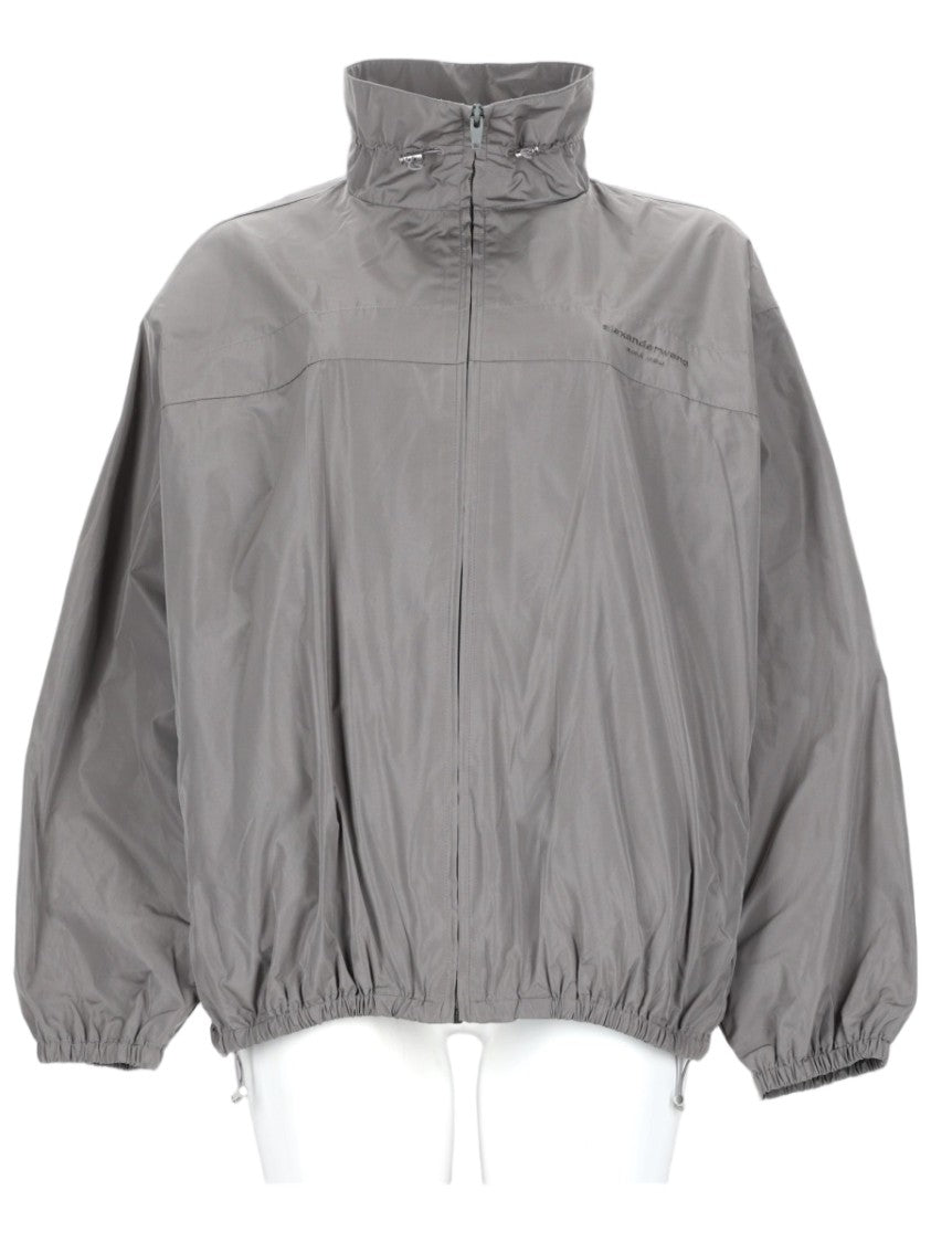Alexander Wang High-Collar Oversized Zip-Front Jacket