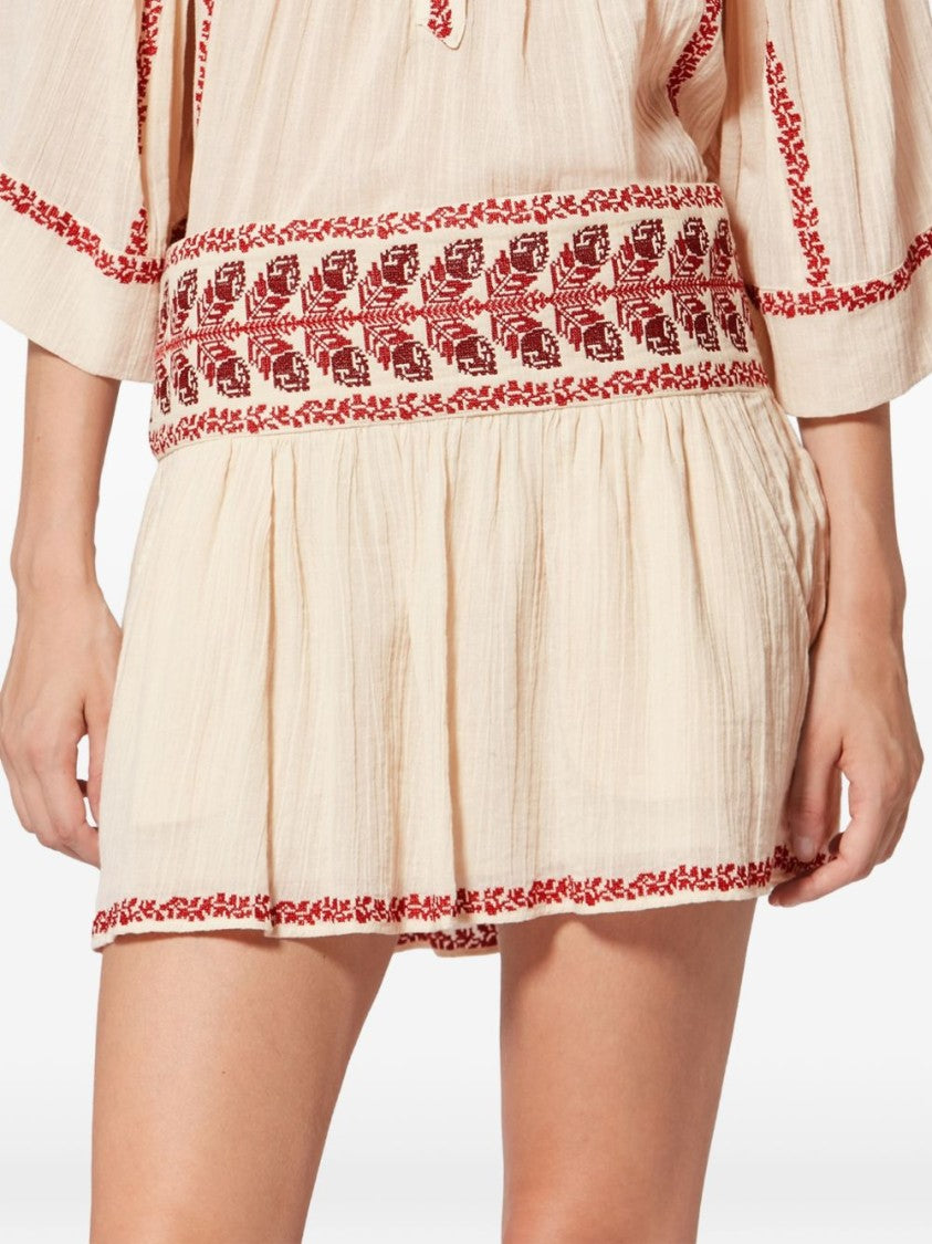 Isabel Marant Étoile Picadilia Embroidered Cotton Skirt