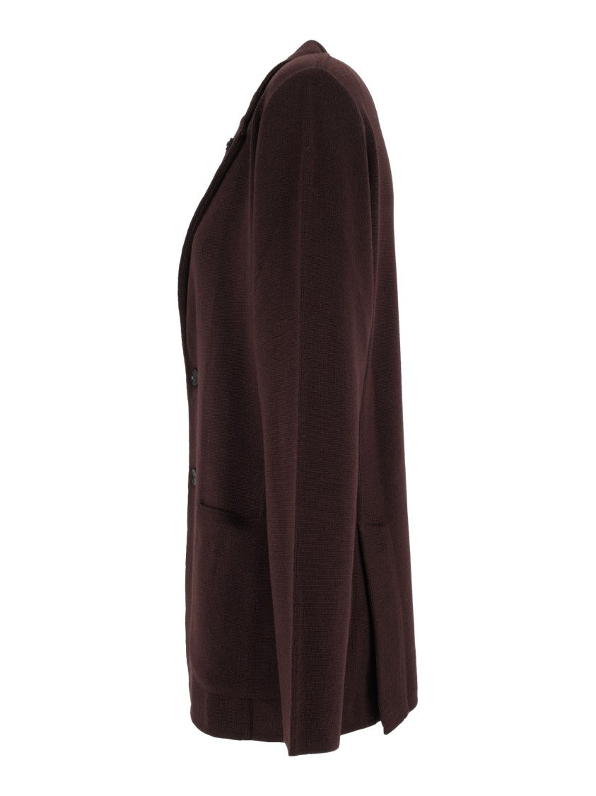 Lardini Tailored Floral Detail Knit Blazer