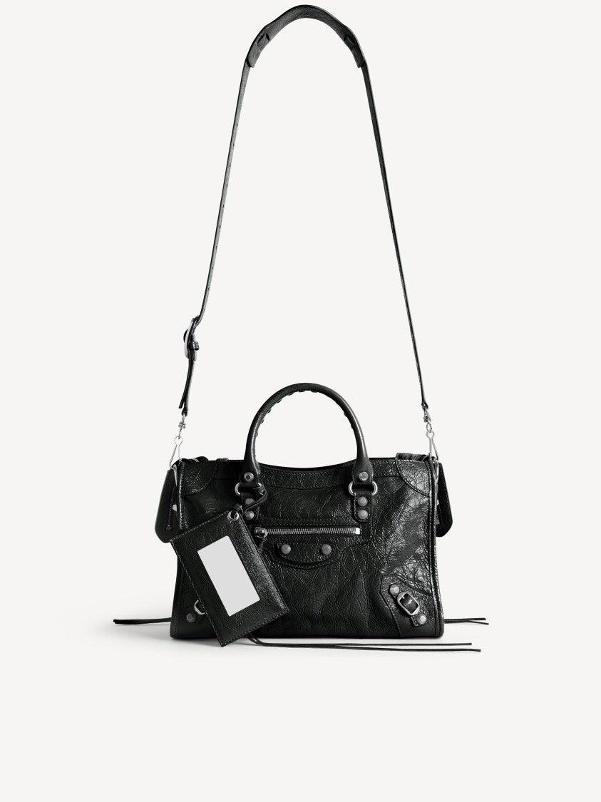 Balenciaga Le City Bag S Braided Textured Leather Shoulder Bag