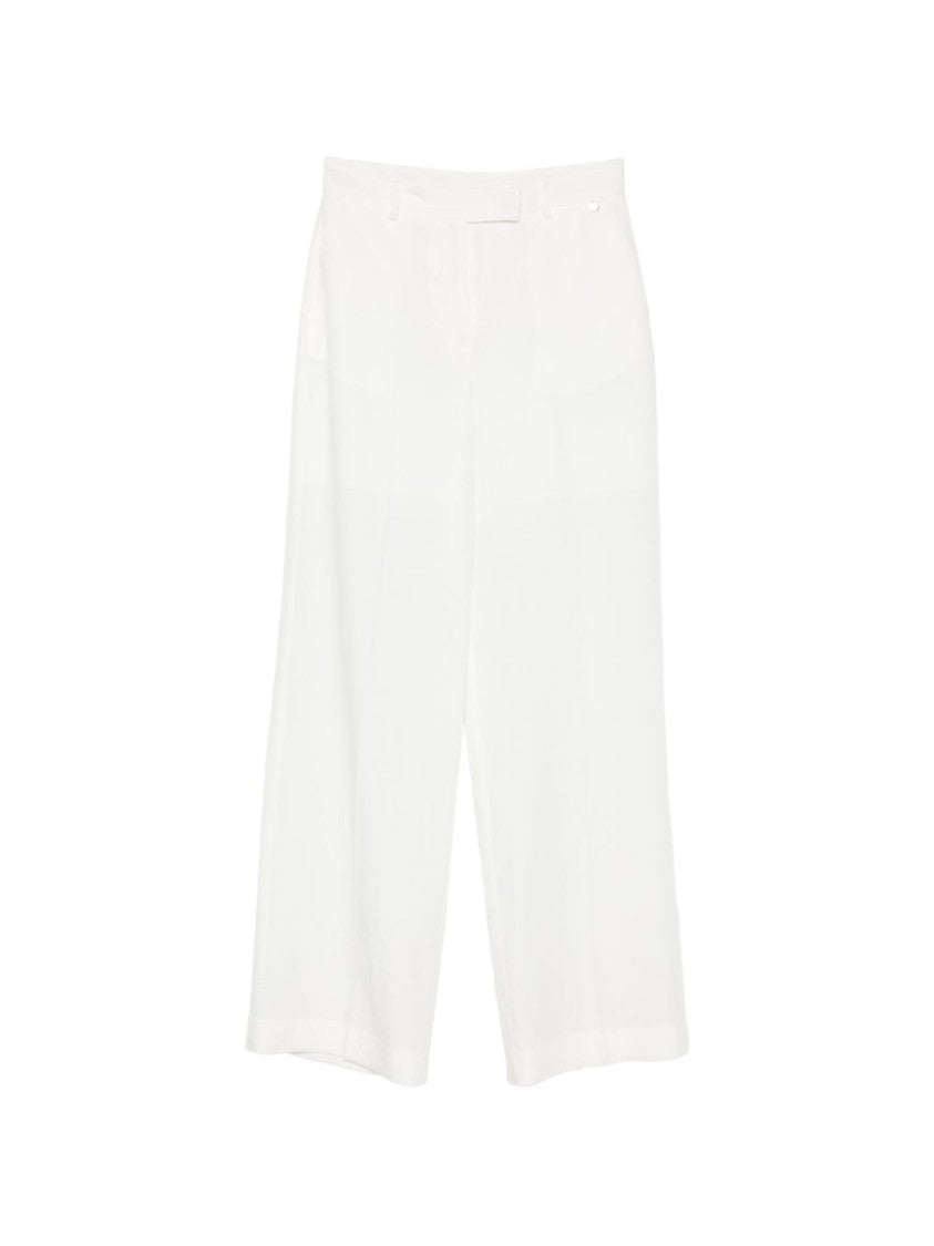 Liu Jo White Pressed Crease Wide-Leg Pants
