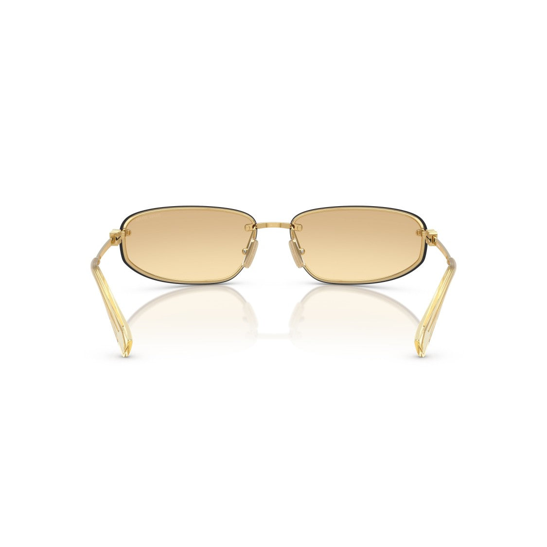Miu Miu Rectangular Lens Sunglasses With Gold Frame