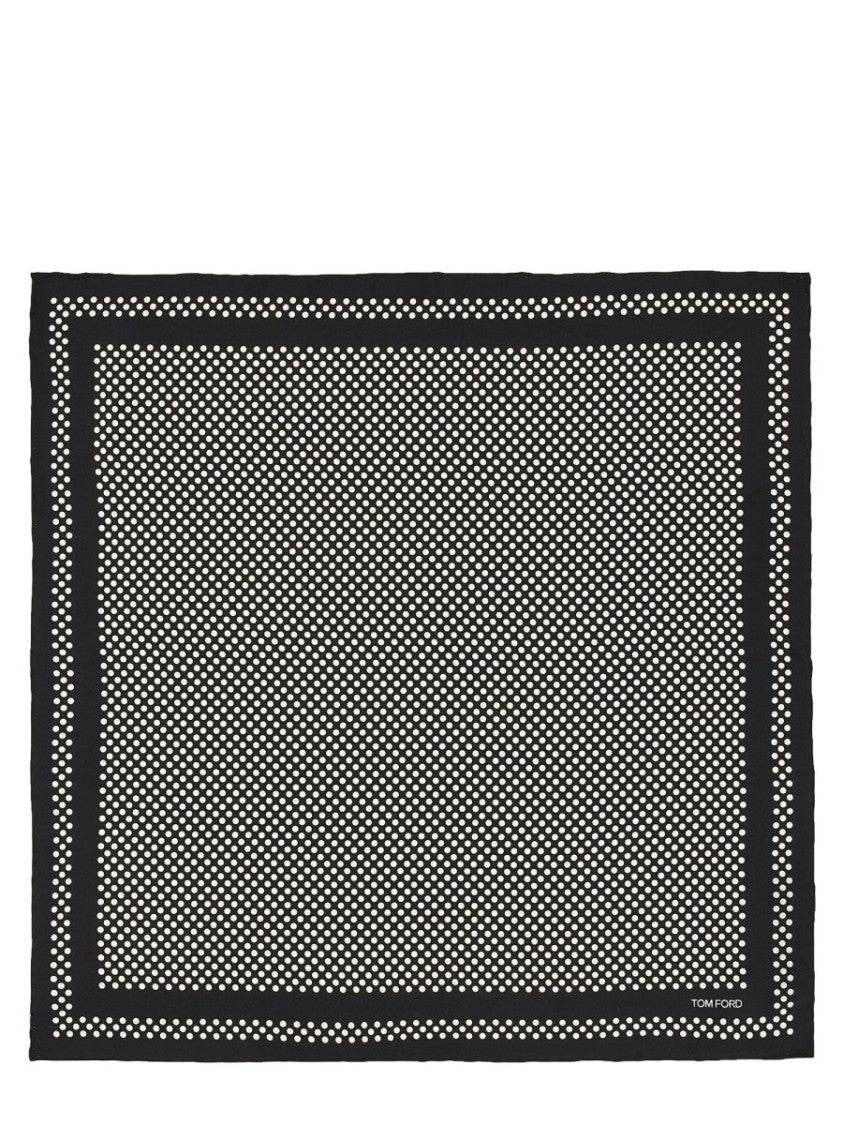 Tom Ford Signature Patterned Silk Scarf With Contrasting Border