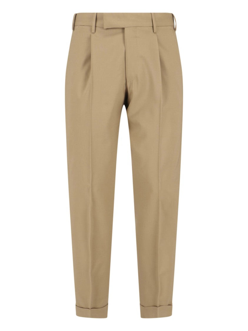Pt Torino Tailored Wool Trousers – Light Brown