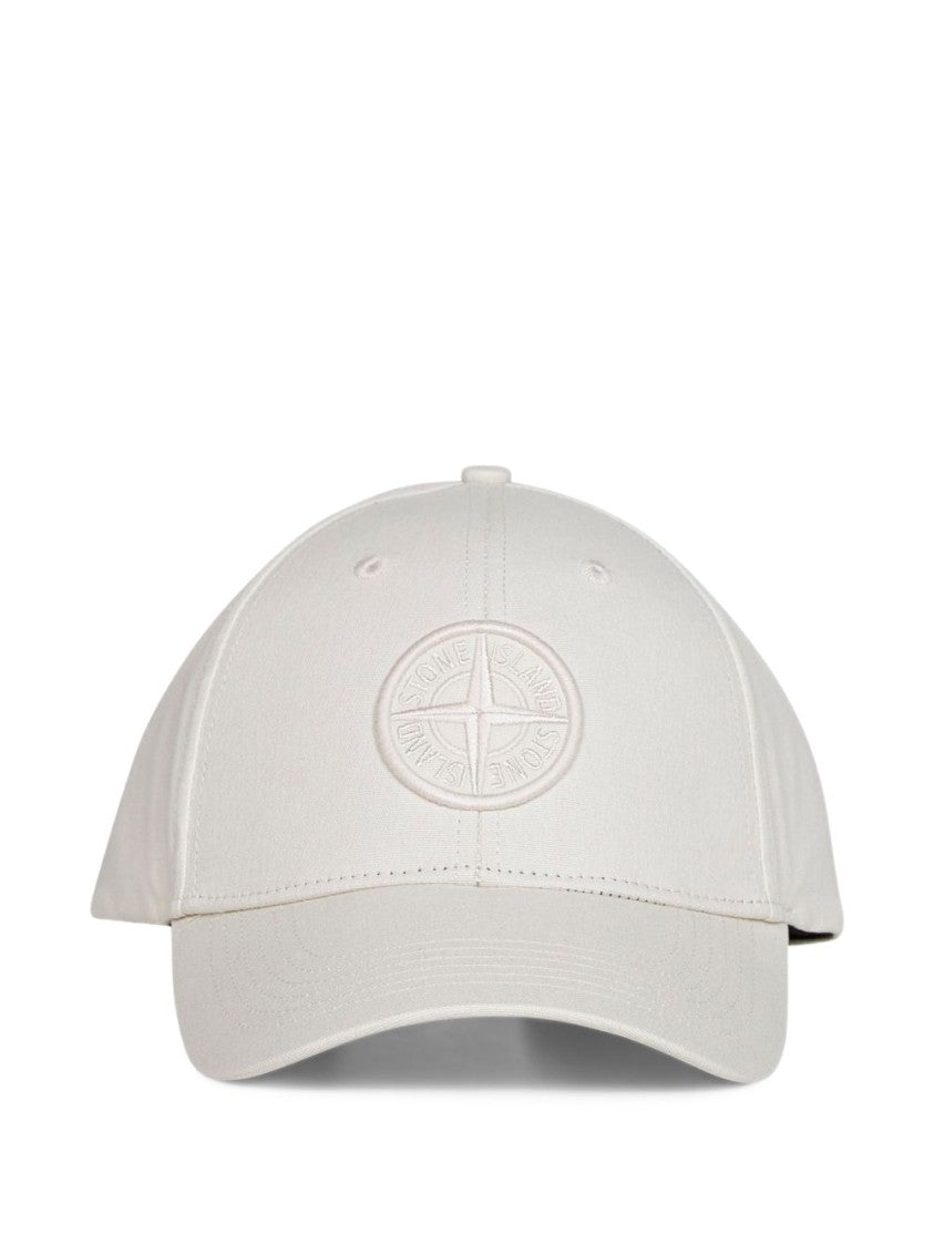 Stone Island Adjustable White Cotton Twill Hat
