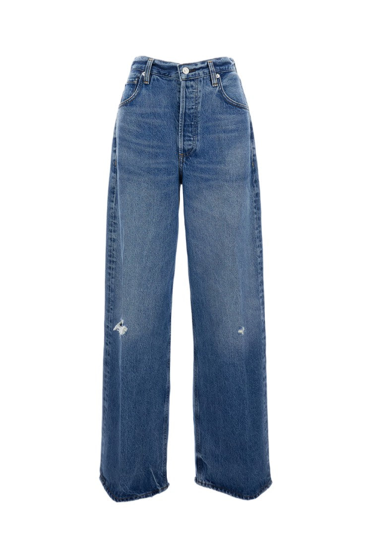 Citizens Of Humanity Relaxed Wide-Leg Baggy Jeans With Raw Cut Hem