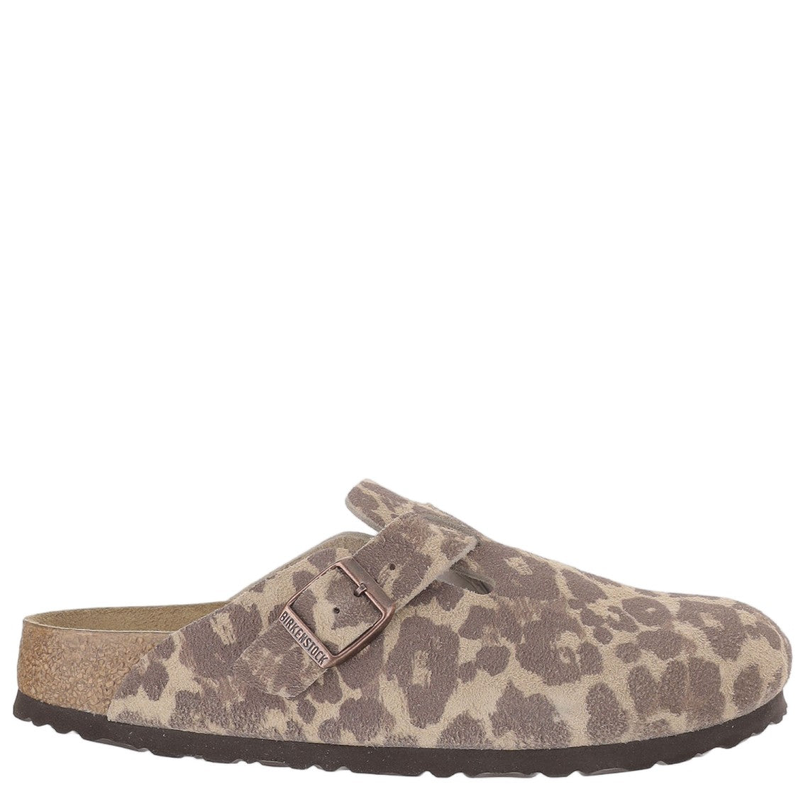 Birkenstock Animal Print Suede Clogs With Adjustable Metal Buckle