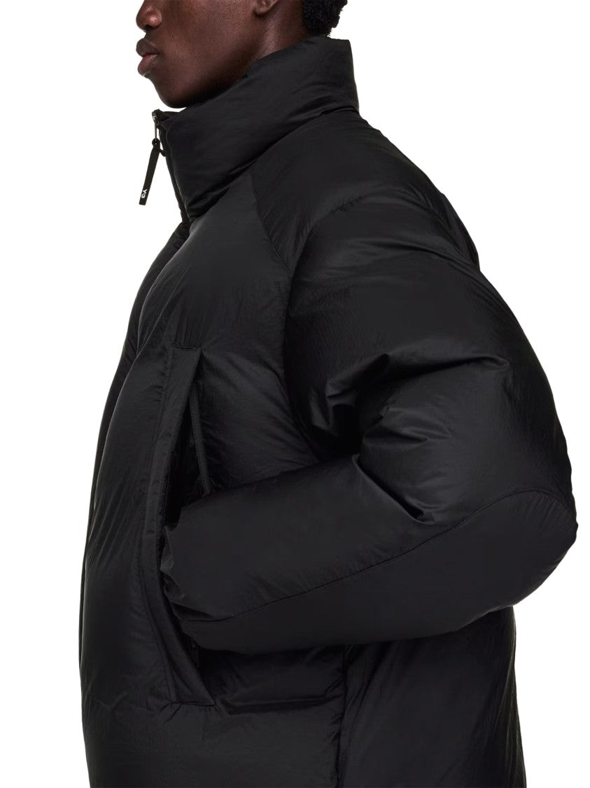 Y-3 Boxy Black Puffer Jacket With High Collar