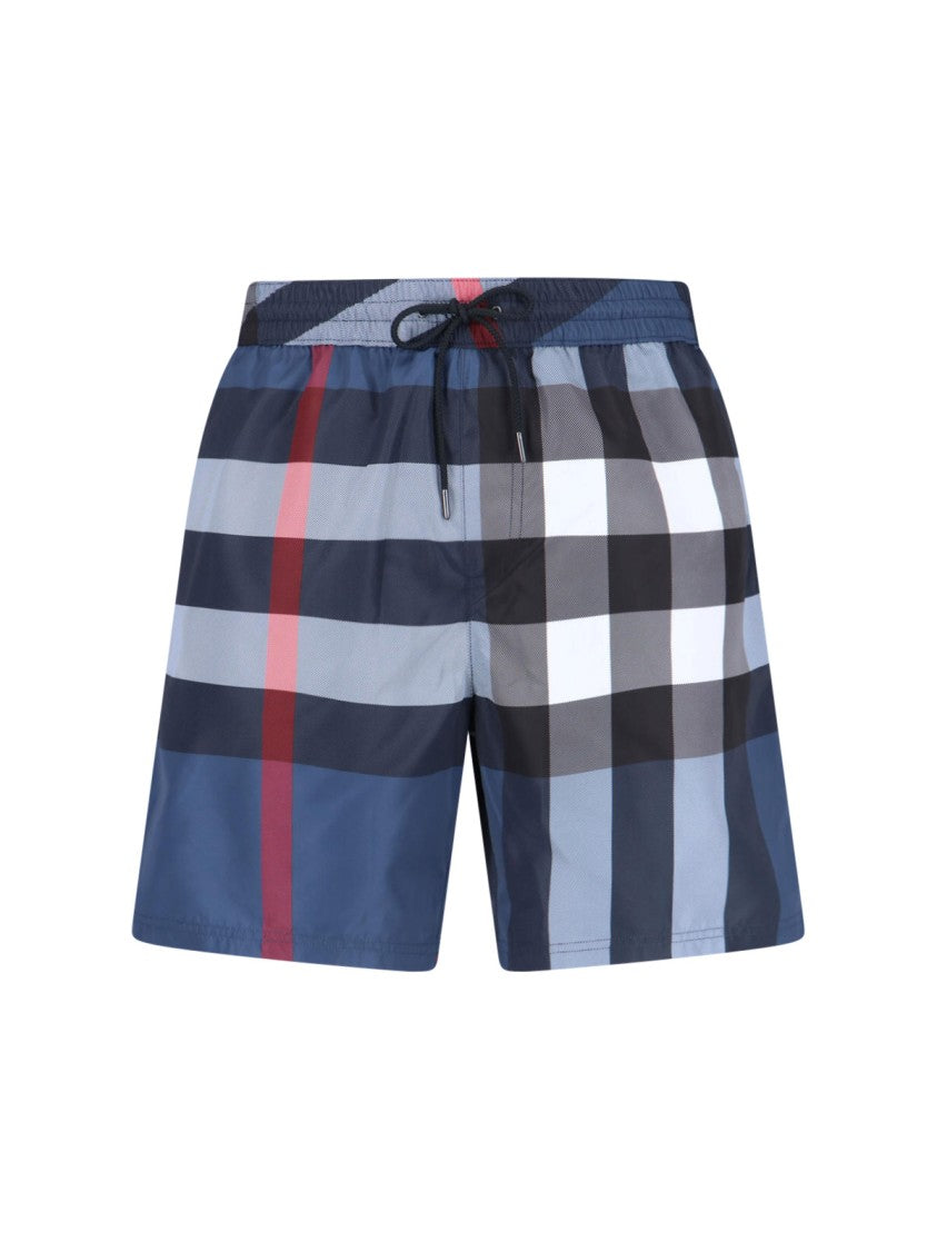 Burberry “Check” Drawstring Swim Shorts – Multicolor