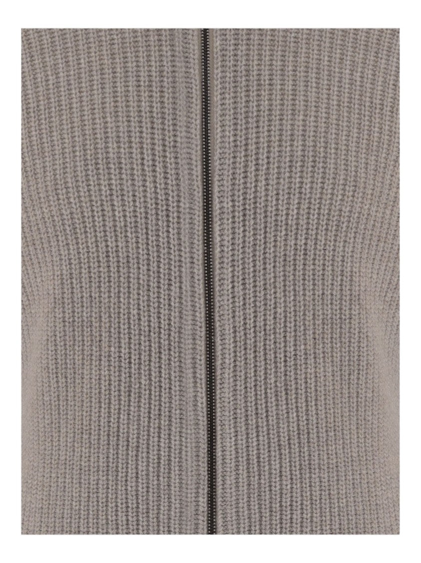 Tagliatore Ribbed Zip-Through Collar Sweater