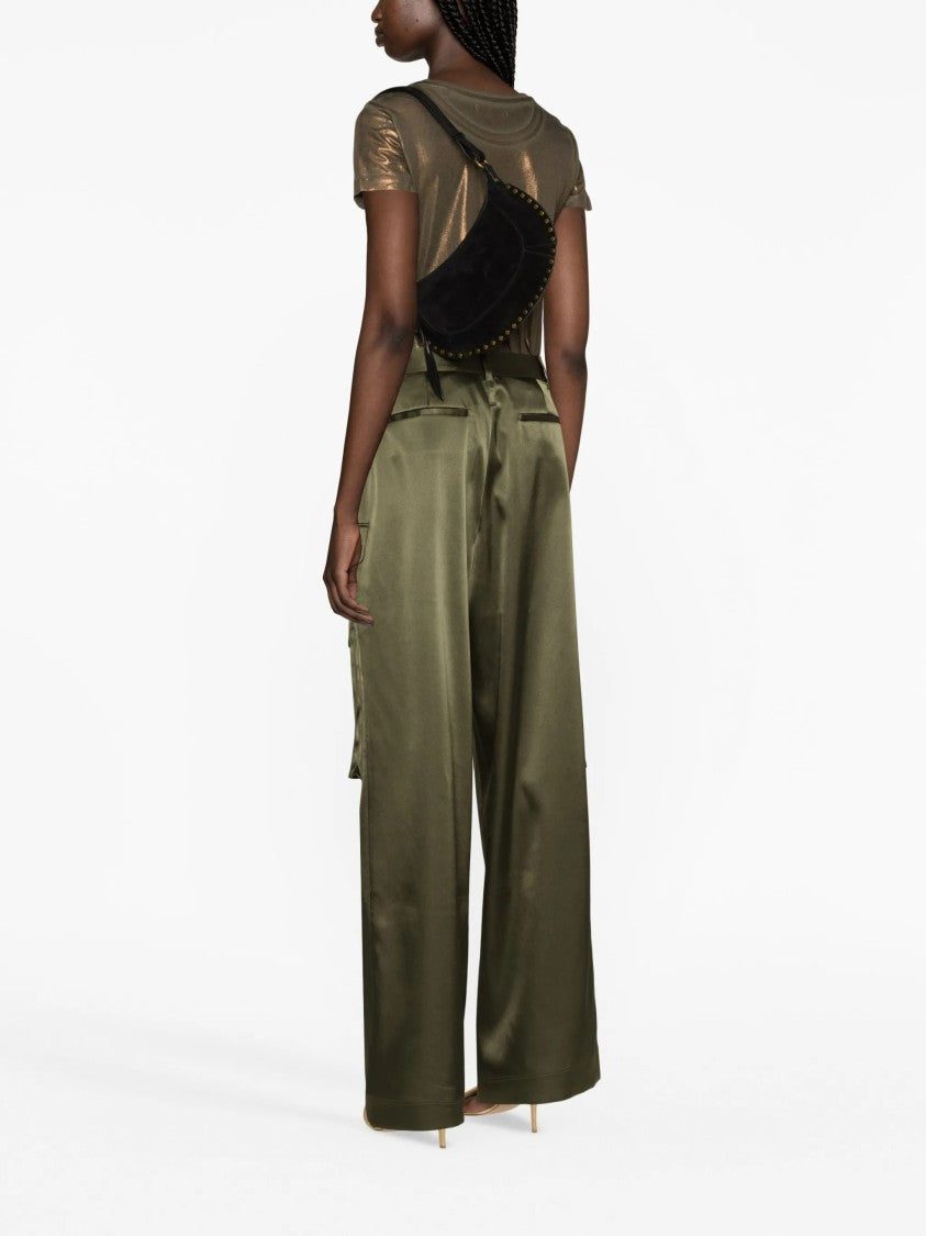 Isabel Marant Crescent-Shaped Shoulder Bag In Soft Calf Velvet Leather