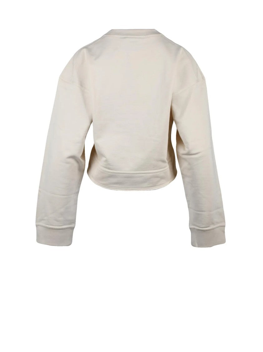 Mo5ch1no Jeans Cropped Crewneck Sweatshirt With Playful Graphic