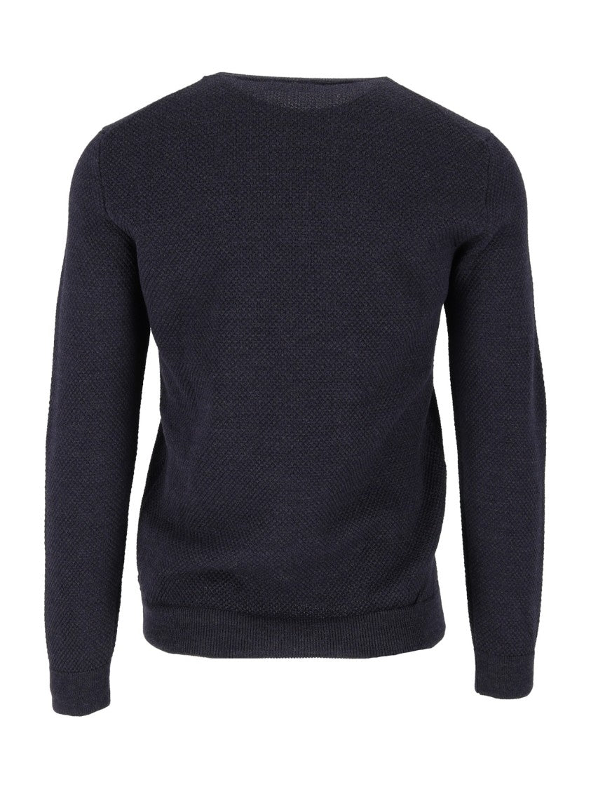 Slowear Zanone Giro Textured Virgin Wool Sweater
