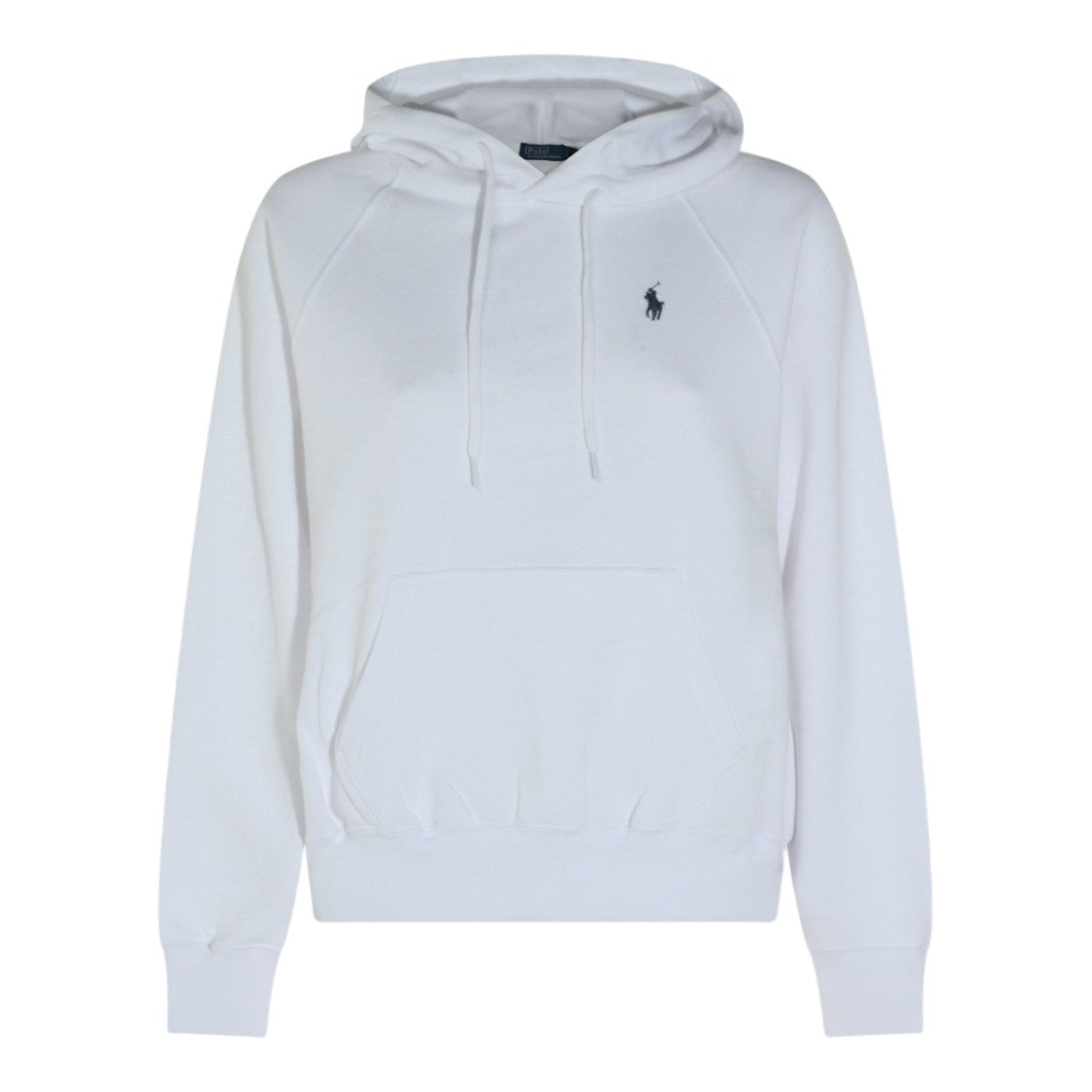 Polo Ralph Lauren Hooded White Sweater With Embroidered Logo And Kangaroo Pocket