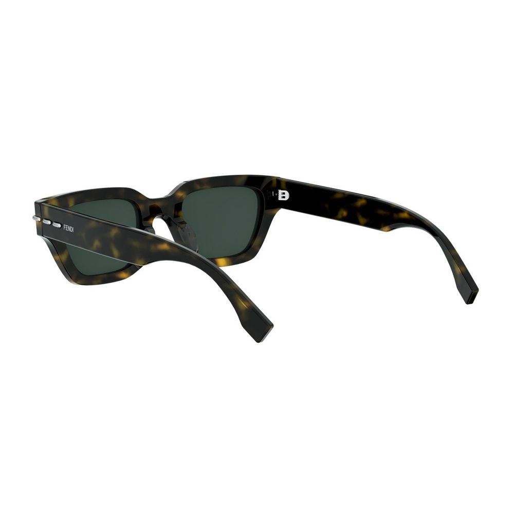 Fendi Saddlery Square Tortoiseshell Sunglasses With Selleria Stitching