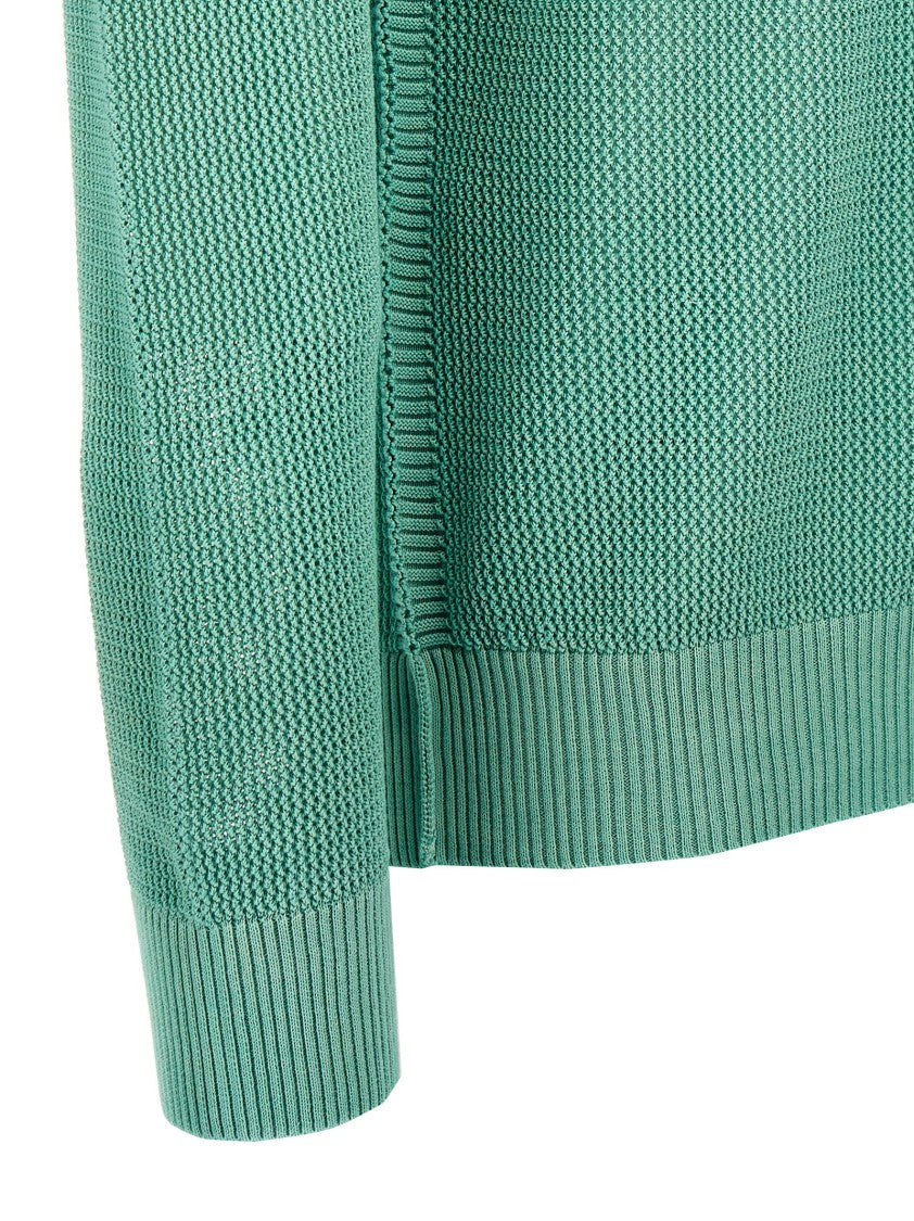 Roberto Collina Mesh Effect Knitted Cotton Sweater
