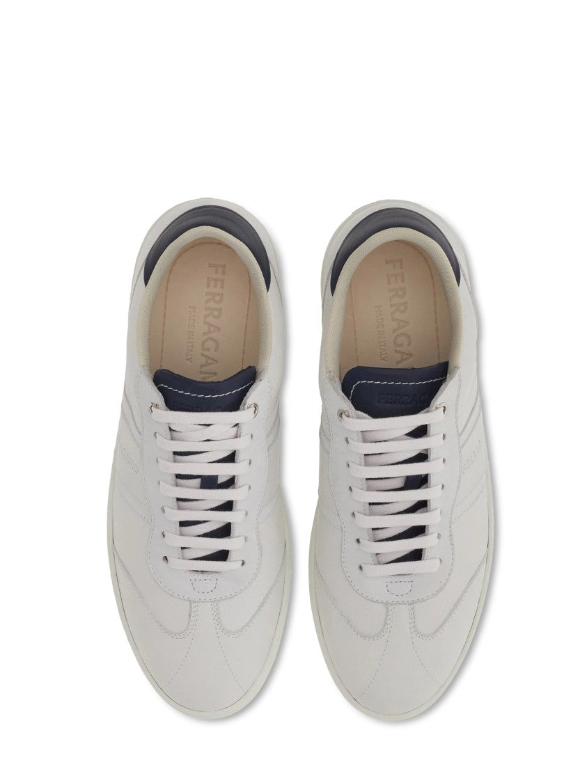 Ferragamo Low-Top Sneakers With Leather Upper And Contrasting Accents