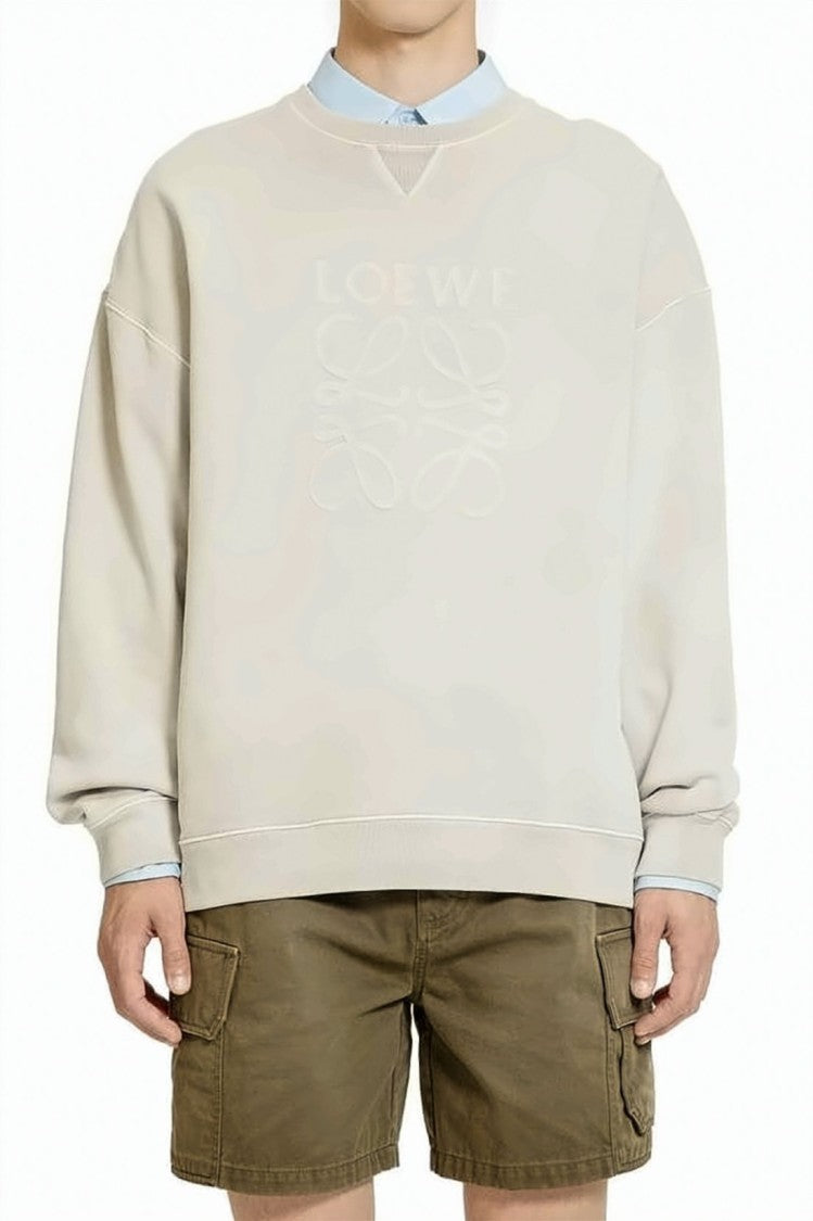 Loewe Relaxed Fit Long-Sleeve Crewneck Sweatshirt With Embossed Logo